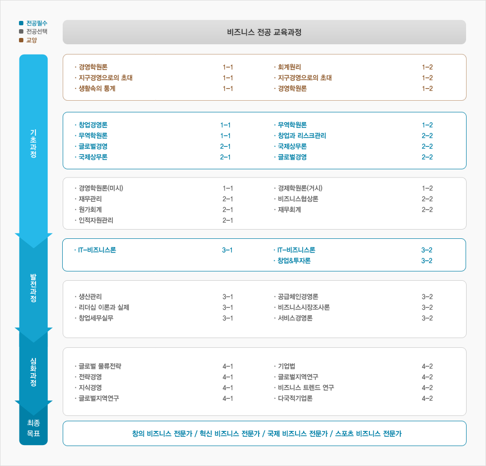 비즈니스 전공 교육과정